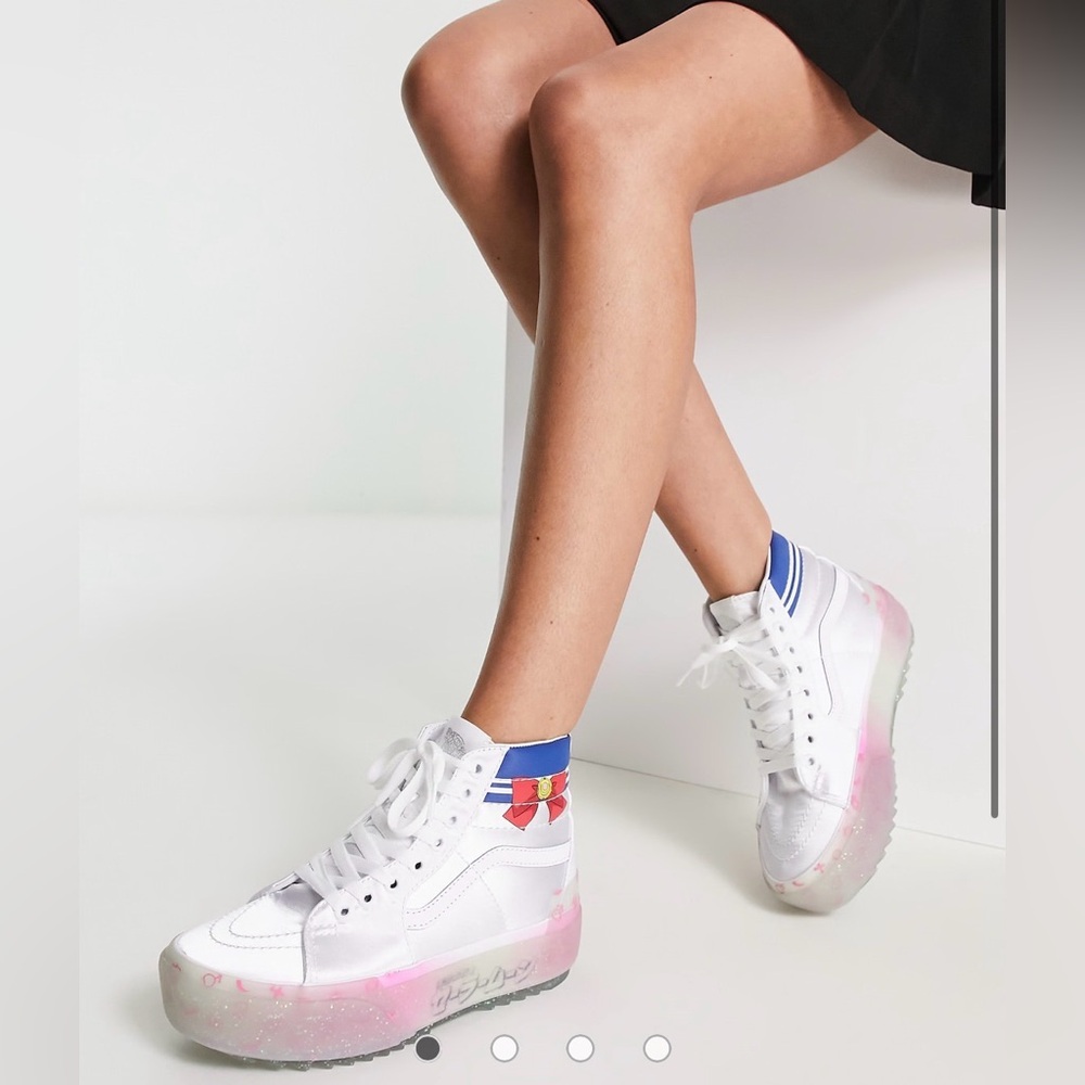 Vans Kids High-Top Sneakers Sailor Moon - White and Pink
